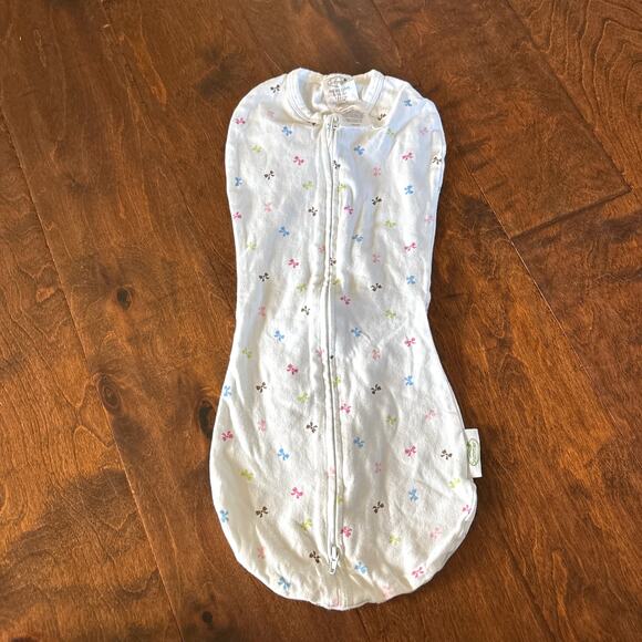 Summer Newborn Girls Swaddle Sleep Sack White Butterfly Zipper - Picture 1 of 5